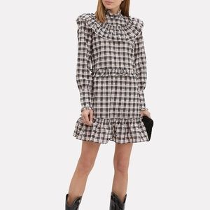 NWT GANNI Gingham Ruffle dress